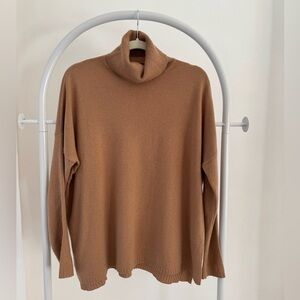 100% Cashmere Tan Turtleneck Sweater